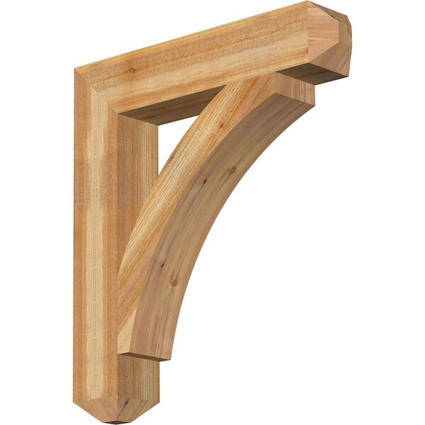 Ekena Millwork Thorton Craftsman Rough Sawn Bracket, Western Red Cedar, 6"W x 32"D x 36"H BKT06X32X36THR04RWR - main